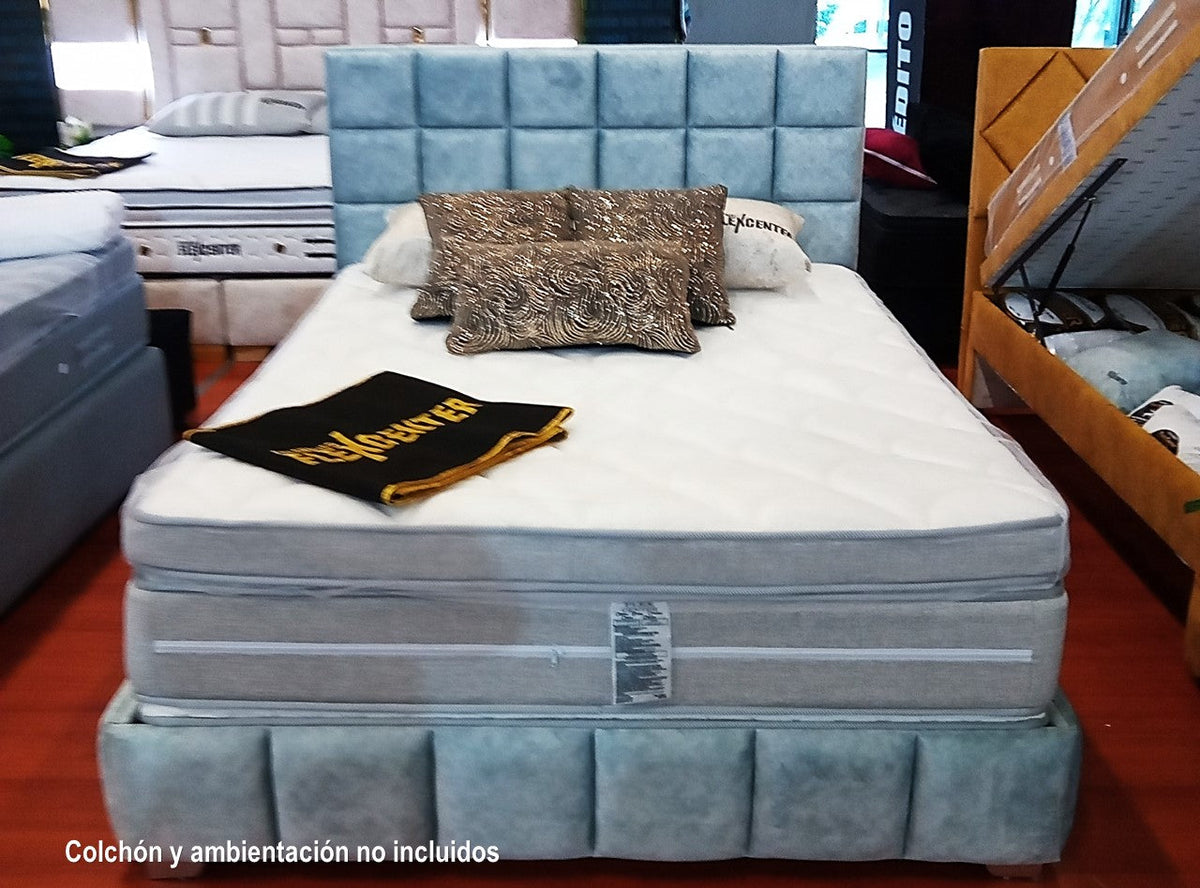 Cajón de cama 120 x 180 con somier BUDDY - verde petróleo